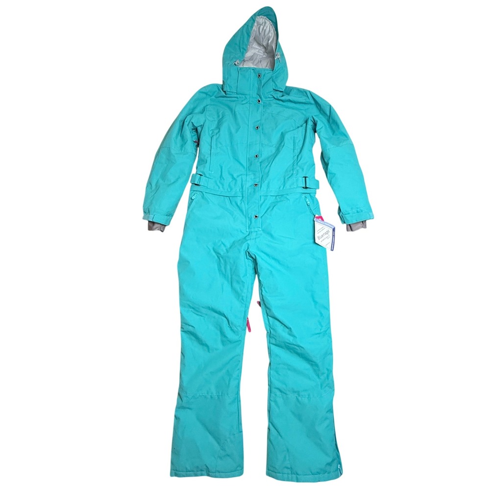 Bluemagic SNBOCON Snowsuit Women XL Teal Waterproof One Piece Ski Snowboard NEW